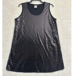 Slinky Brand Black Sequin Top XL Womens Party Luxury Mob Wife